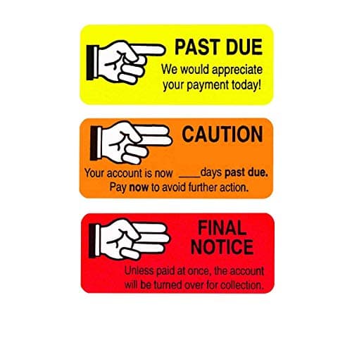 YOUOK 1x2.25INCH Receivable Collections Stickers for Billing, Collections, Final Notices & Accounting - Image 1
