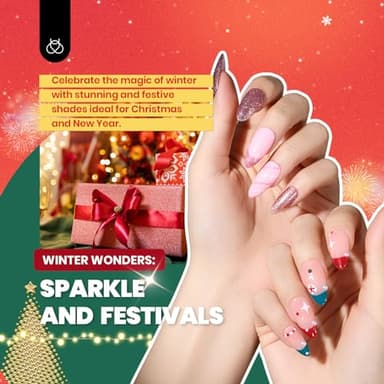 Beetles Gel Nail Polish Kit with U V Light - 68 Pcs Set 35 Colors Pink Glitter Nude Gray Gel Polish with Base Matte&Glossy Top Coat Vivid Seasons Gel Nail Set Nail Art Gift for Women & Girls - Image 6