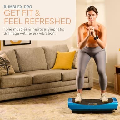 LifePro Rumblex 4D Pro Vibration Plate - Whole Body Vibration Platform Exercise Machine - Home Workout Equipment for Weight Loss, Toning & Wellness - Full Bundle of Bands, Straps & Accessories (Blue) - Image 2