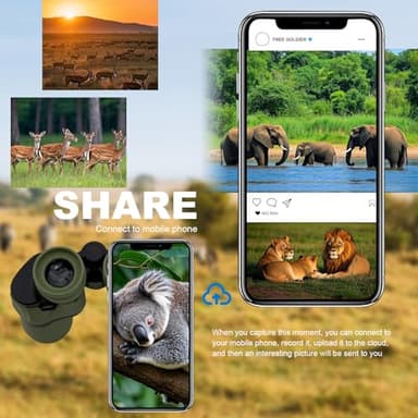 20x50 High Zoom Adult Binoculars High Power with Phone Adapter, Low Light Night Vision, Lightweight & Portable for Bird Watching, Hunting, Stargazing(Green) - Image 7