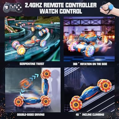 Remote Control Car Toy for Ages 8-13, Gesture Sensing RC Stunt Car with 3 Sensor Modes, Lights & Music, 4WD All Terrain Hand Controlled RC Toys for Kids, Birthday Gifts for Boys & Girls - Image 3