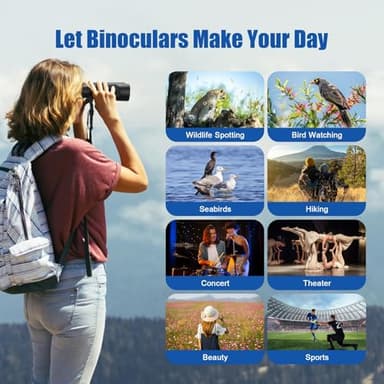 Binoculars 25X60 High Power Binoculars for Adults with BAK4 Prism FMC Lens HD Professional Waterproof Big Eyepiece Binocular for Bird Watching Sports Concerts Traveling Wildlife Hunting（25X60） - Image 6