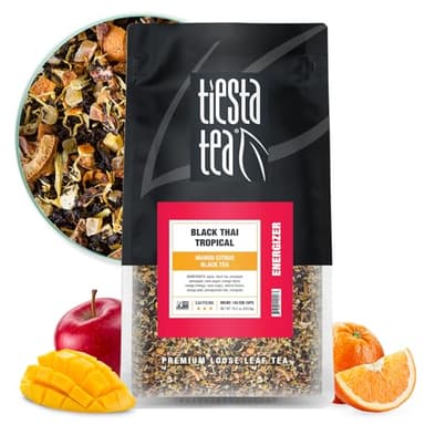 Tiesta Tea - Black Thai Tropical, Loose Leaf, Mango Citrus Black Tea, Premium Blend, Caffeinated, Make Hot or Iced Brews Up to 200 Cups, 16 Ounce Resealable Bulk Pouch - Image 1