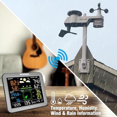 Sainlogic Wireless Weather Station with Outdoor Sensor,Weather Forecast, Temperature,Air Pressure,Humidity,Wind Gauge,Rain Gauge - Image 6