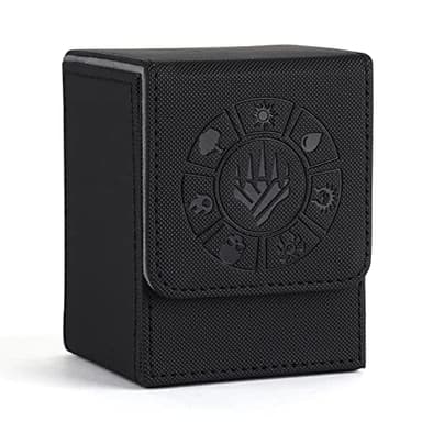 Arkeiliy Card Deck Box, 110+ Storage MTG Deck Box with 50 Pcs Card Sleeve, Collectible Trading Card Cases for Magic Commander and More (Black) - Image 1