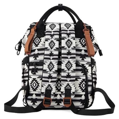 Montana West Wrangler Callie Diaper Bag Backpack with Stroller Straps Multifunction Baby Travel Bag WG2204-9110BK - Image 5