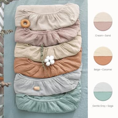 Lulu Moon Muslin Crib Sheets - Fitted Crib Mattress Sheets for Boys and Girl - 28"x 52", 2 Pack - Image 2
