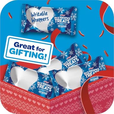 Rice Krispies Treats Mini Marshmallow Cereal Bars, Holiday Snacks, Snack Bars, Original with Holiday Sprinkles, 12.4oz Box (32 Bars) - Image 5