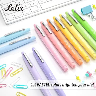 Lelix 30 Colors Felt Tip Pens, Medium Point Pastel Colored Pens, Felt Tip Markers Pens For Journaling, Writing, Note Taking, Planner Coloring, Perfect for Art Office and School Supplies - Image 7