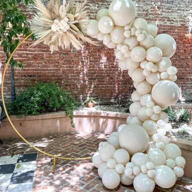 Voircoloria 90pack White Sand Balloons Different Size 18/12/10/5 Inch Sand White Balloon Garland Arch Kit for Wedding, Bridal, Baby Shower, Birthday, Graduation, Anniversary, Bachelorette Decorations - Image 3