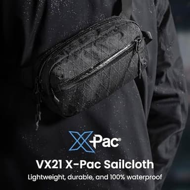 tomtoc 3.5L X-Pac Sling Bag with RFID Blocking, Crossbody Bag Minimalist Chest Shoulder Pack for Men/Women, Water-resistant Lightweight Casual Funny Pack for Travel/Daily Commute - Image 3