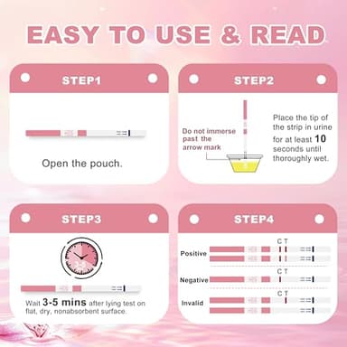 ACCUBIO Pregnancy Test Strips with Urine Cups, hCG Detection Home Pregnancy Tests, Sensitive & Over 99% Accurate, 20 Count Individually Wrapped, Rapid hCG Test Strips, 5mm Wider 25mIU/mL - Image 4