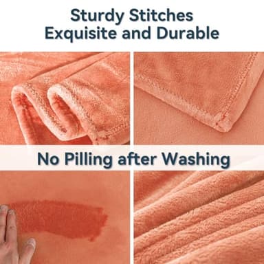 Fleece Blanket Lightweight Throw Blankets for Sofa,Couch,Bed,Super Soft Cozy Microfiber Blanket(Orange，5060) - Image 6