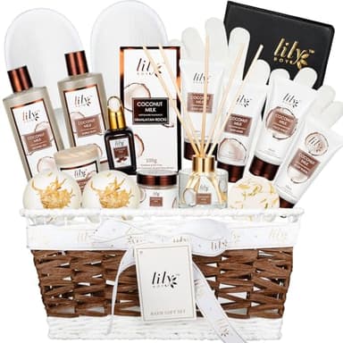 Gifts For Women Gift Basket for Women–18Pcs Bath and Body Gift Set for Mom Spa Basket Set Spa Kit Bath & Body Gifts Set | Self Care, Birthday, Christmas, Mothers Day Bath Gift Baskets Set for Her - Image 1