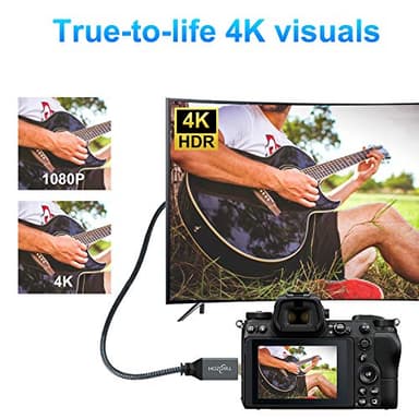 Twozoh 4K Micro HDMI to HDMI Cable 1FT, Short High-Speed Full HDMI to Micro HDMI Braided Cord Support 3D 4K/60Hz 1080p - Image 2