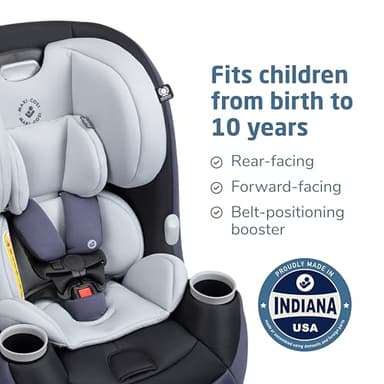 Maxi-Cosi Pria All-in-One Convertible Car Seat, Rear Facing Car Seat for Infants from 4-40 lbs, Forward Facing Car Seat up to 100 lbs in Booster Seat Mode, Midnight Slate - Image 2