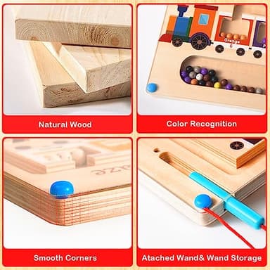 Magnetic Color and Number Maze Board Wooden Montessori Fine Motor Skills Toys for 3 4 Year Old Preschool Learning Activities Classroom Must Haves Sorting Travel Toys for Toddlers Boys Girls - Image 5