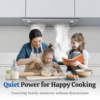 FIREGAS Range Hood Insert 30 Inch, 450 CFM Ducted/Ductless Convertible Built-in Kitchen Vent Hood, Stainless Steel Stove Hood with 3 Speed Exhaust Fan & Baffle Filters - Image 8