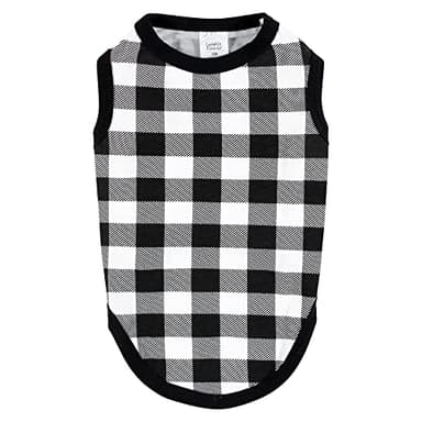 Luvable Friends Dog Pet Dog and Cats Cotton T-Shirts 2pk, Space Plaid, Medium - Image 6