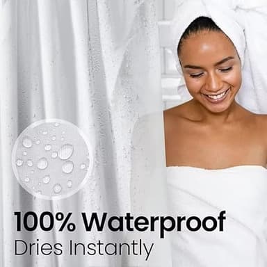 LiBa Bathroom Shower Curtain Waterproof Plastic Shower Curtain Premium PEVA Non-Toxic with Rust Proof Grommets Frosted 8G Bathroom Accessories 72x72 - Image 5