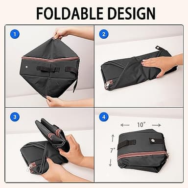 PETKARAY Travel Litter Box, Cat Portable Litter Box, Foldable Travel Kit for Cats in Car, Includes Replacement Liner with Collapsible Zipped Lid - Image 3