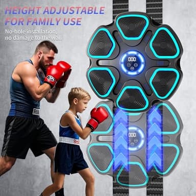 Music Boxing Machine with Bluetooth&LED Display, 9 Speeds & 11 Models, Interactive Wall-Mounted Music Punching Machine for Adults&Kids,Boxing Machine Suitable for Indoor Workouts,Home,Gym - Image 6