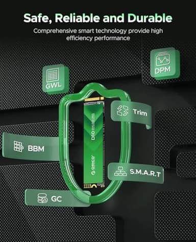 ORICO 2TB M.2 NVMe SSD, PCIe Gen3x4 2280 SSD - Up to 3600MB/s, Internal Solid State Drive with TLC NAND Flash, Compatible with Raspberry Pi 5 Desktop Laptop - D10 - Image 6