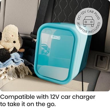 Iceman Portable Mini Fridge – Fits 6 x 12 oz Cans, Cooler and Heater Mini Fridge for Bedroom, Car, Office, Dorm and Skincare, AC/DC Car Plug-Compatible - Blue - Image 3