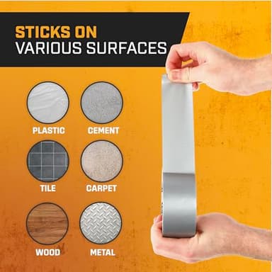 Lockport Duct Tape Heavy Duty Waterproof - 30 Yards x 2 Inch - 12 Roll Pack Silver Duct Tape Bulk Pack - No Residue, Flexible, Strong, All-Weather and Easy Tear - Grey Heavy Duty - Image 8