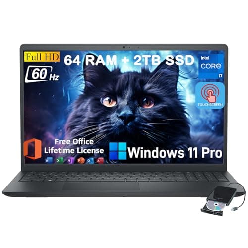 Dell Inspiron 15 3530 Touchscreen Laptop for Business, 15.6" FHD Touch Display, w/Office Lifetime License, 13th Gen Intel i7-1355U, 64GB RAM, 2TB SSD, Windows 11 Pro, External CD/DVD Drive, Wi-Fi 6 - Image 1