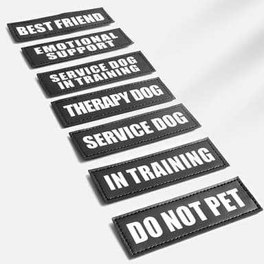 WINSEE Service Dog Patches for Service Vest Dog Harness(2 Pack, L) - Image 3