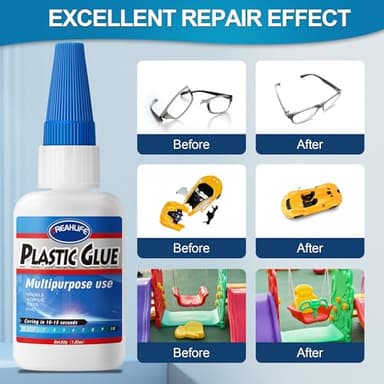 Super Glue for Plastic Repair, 30g Plastic Glue Strong Adhesive, Heavy Duty Glue for Acrylic, PLA, Toys, Car, Acrylic, ABS, PVC, Tube, DIY Kits, Vinyl, Nylon - Image 5
