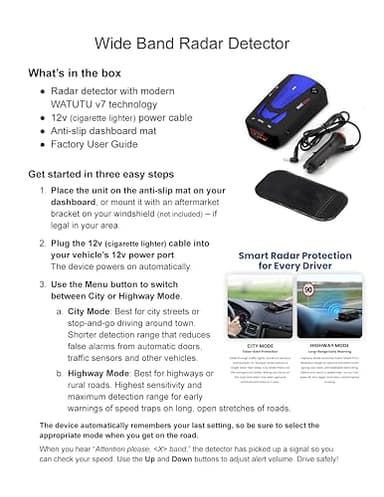 Speed Sentinel Radar Detector – 360° Police Speed Sentinel Radar Detectors for Cars with Voice Alerts, City & Highway Modes, False Alert Filtering VG-2 Immunity - Image 6