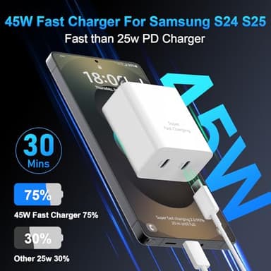 iPhone 17 16 Pro Max Charger Fast Charging, 45W Dual USB C iPhone 17 Super Fast Charger Block with 10ft Long Type C Charging Cable Cord for iPhone 17Pro Max/17 Pro/Air/17/16/16 Pro/16 ProMax,Android - Image 4