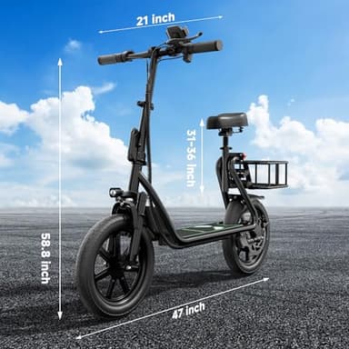 Electric Scooter with Seat, MAX 27 Miles Long Range - Image 6