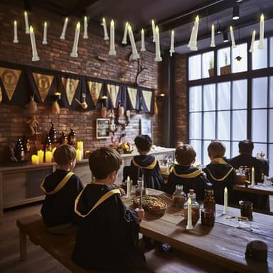 Homemory 12 Pcs Hanging Floating Candles with Wand Remote (Battery Include), Magic Deco Candles, Flameless Taper Candles Can be Used as Window Candles for Halloween Party Decor, Warm White - Image 2