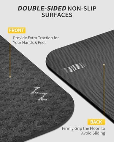 CAMBIVO Large Yoga Mat for Men and Women 1/3 & 1/4 Inch Thick, 72" x 48" Extra Wide Workout Mat, Exercise Fitness TPE Mat for Home Gym, Yoga, Pilates, Workout,Stretching,Meditation (Barefoot Exercise) - Image 4