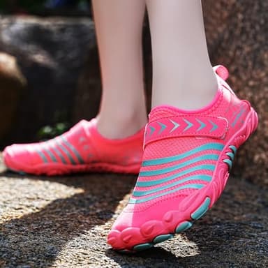 Quickshark Kids Water Shoes Boys Girls Barefoot Aqua Socks Lightweight Quick Dry Sandals Slip On Walking Sneakers for Beach Pool Swim 1-Pink 1 Big Kid - Image 9