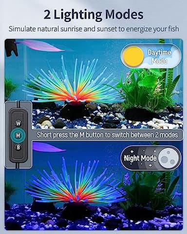 Pawfly 11W Aquarium LED Light for 12 to 18 Inch Fish Tanks Extendable Fish Tank Light with Full Spectrum Brilliant White Blue Red Lights with Daytime & Night Modes and Adjustable Brightness - Image 4