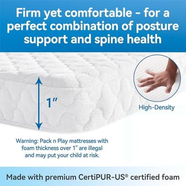 Pro Goleem Pack and Play Mattress (38"x26"), Waterproof Pack n Play Mattress Pad with Carry Bag, Soft Playard Mattress for Babies and Toddlers - Image 5