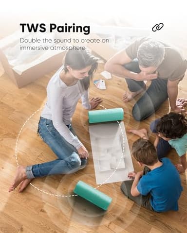 Bluetooth Speaker with HD Sound, Portable Wireless, IPX5 Waterproof, Up to 20H Playtime, TWS Pairing, BT5.3, for Home/Party/Outdoor/Beach, Stocking Stuffers, White Elephant Gifts for Adults (Teal) - Image 5