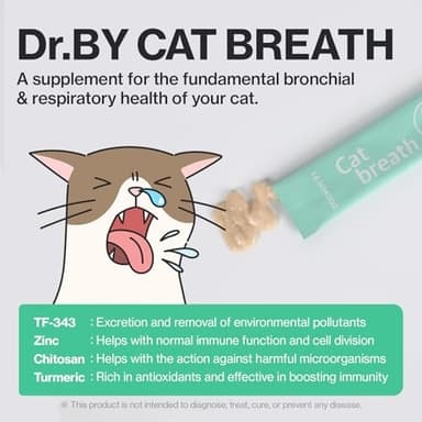 Dr.by Cat Breath Bronchial Supplements Cat Sneezing Treatment Asthma Cold Cough Nose Relief Respiratory&Immune Support with TF-343-30 lickable Formula Individually Packaged, Chicken (1 Pack (8.5OZ)) - Image 7