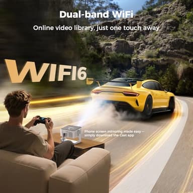 ELEPHAS 4K Smart Projector with WiFi and Bluetooth - Compatible with Google TV, Netflix, Prime Video, YouTube, Dolby Audio, Auto Focus & Keystone, 270° Rotatable, Video Projector for Indoor/Outdoor - Image 5