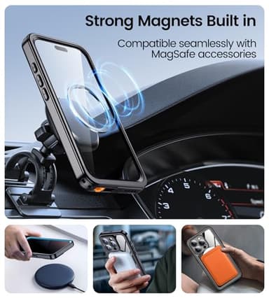 Temdan Magnetic for iPhone 15 Pro Max Case Waterproof,Built-in Screen Protector[IP68 Underwater][Upgrade Military Dropproof][Compatible with MagSafe] Full Body Shockproof Case-Black - Image 4