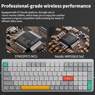 nuphy Air96 V2 Wireless Mechanical Keyboard,100 Keys Gaming Keyboard,Supports Bluetooth 5.1,2.4G and Wired Connection,for PC/Laptop/Windows/Mac -White Gateron Wisteria Switch - Image 6