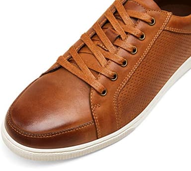 Jousen Men's Fashion Sneakers Classic Retro Casual Shoes for Men Breathable Business Dress Sneaker (AMY870 Yellow Brown 10.5) - Image 2