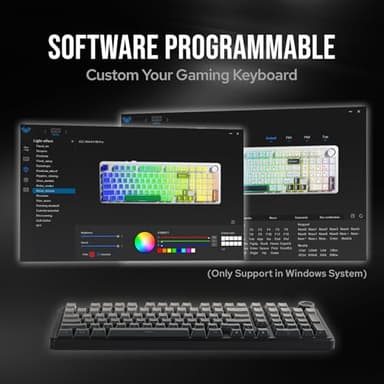 MechLands Aula F99 PRO 96% Mechanical Gaming Keyboard, BT5.0/USB-C/2.4GHz Wireless, Hot Swappable Gasket Custom Keyboard with 8000mAH Battery, Rotary Knob, RGB Backlit for Win/Mac (Grey) - Image 7