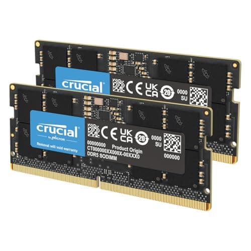 Crucial 128GB Kit (2X64GB) DDR5 RAM 5600MHz (or 5200MHz or 4800MHz) Laptop Memory Kit, SODIMM 262-Pin, Compatible with Latest Intel Core Ultra and AMD Ryzen 8000 & Above – CT2K64G56C46S5 - Image 1