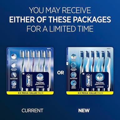 Oral-B Pro Health CrossAction Plaque Removal toothbrushes, 6 Count Toothbrush Soft, Deep Reach in Tight Spaces, Tongue Scraper Tooth Brush, Plaque Fighter, Gentle on Teeth, Gum stimulators - Image 2