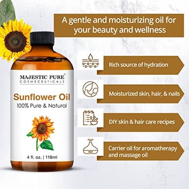 Majestic Pure Sunflower Essential Oil with Glass Dropper - Huge 4 Fl Oz - 100% Pure and Natural Black Pepper Oil - Premium Grade Essential Oils for Diffuser, Aromatherapy, Soap and Candle Making - Image 2